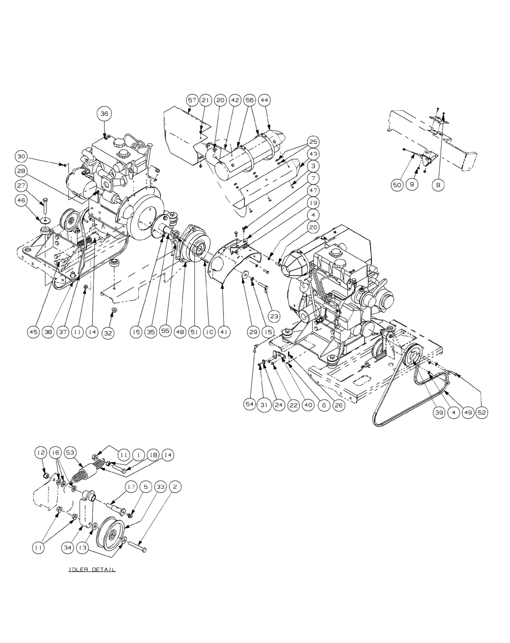 Caterpillar Engine Accessories Diagram and Parts List for M72-CT 53AB5JEZ750-28-HP-3Cylinder-OHV Cub Cadet Lawn Tractor
